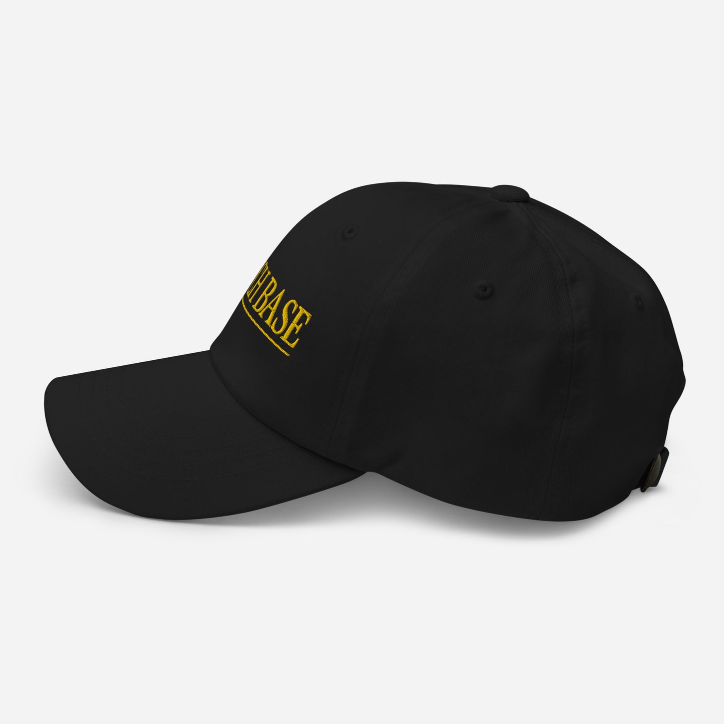 Gold Serif Logo Black Baseball Cap