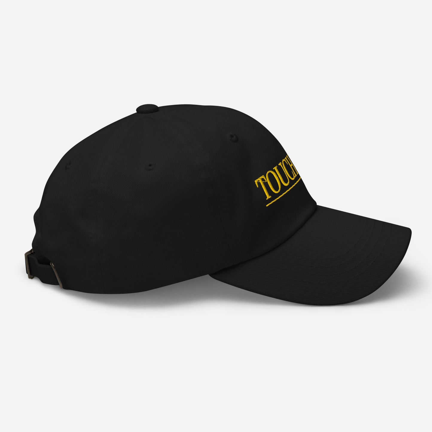 Gold Serif Logo Black Baseball Cap